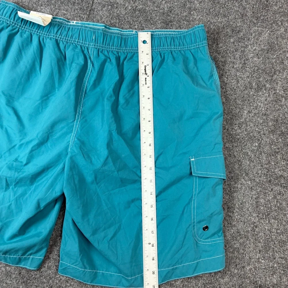 St Johns Bay‎ Mens XXL Swim Trunks Ocean Depths Teal Cargo Mesh Lining 519-1072